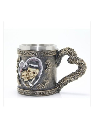 Paslanmaz Çelik Kalpli Kupa Bardak mug - Tek Ebat